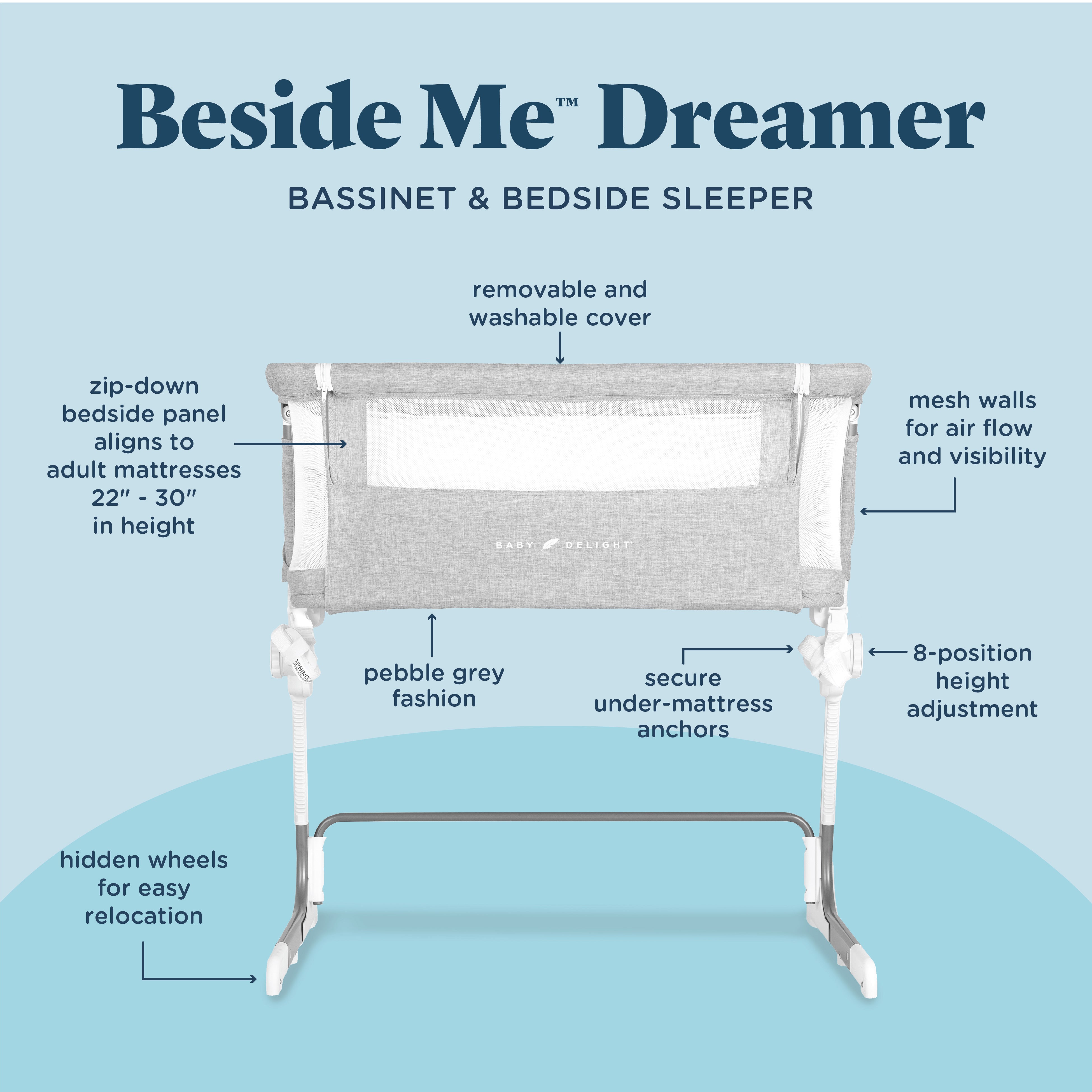 Beside Me™ Dreamer Bassinet & Bedside Sleeper - Baby Delight