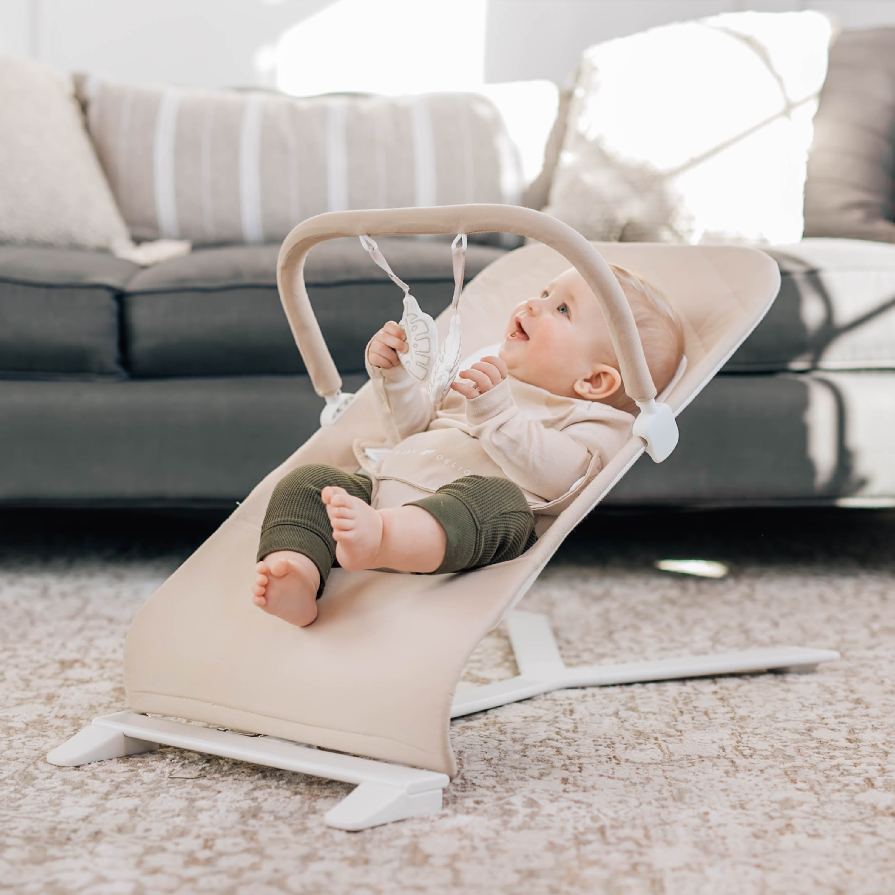 Alpine Organic Deluxe Portable Bouncer - Organic Oat - Baby Delight