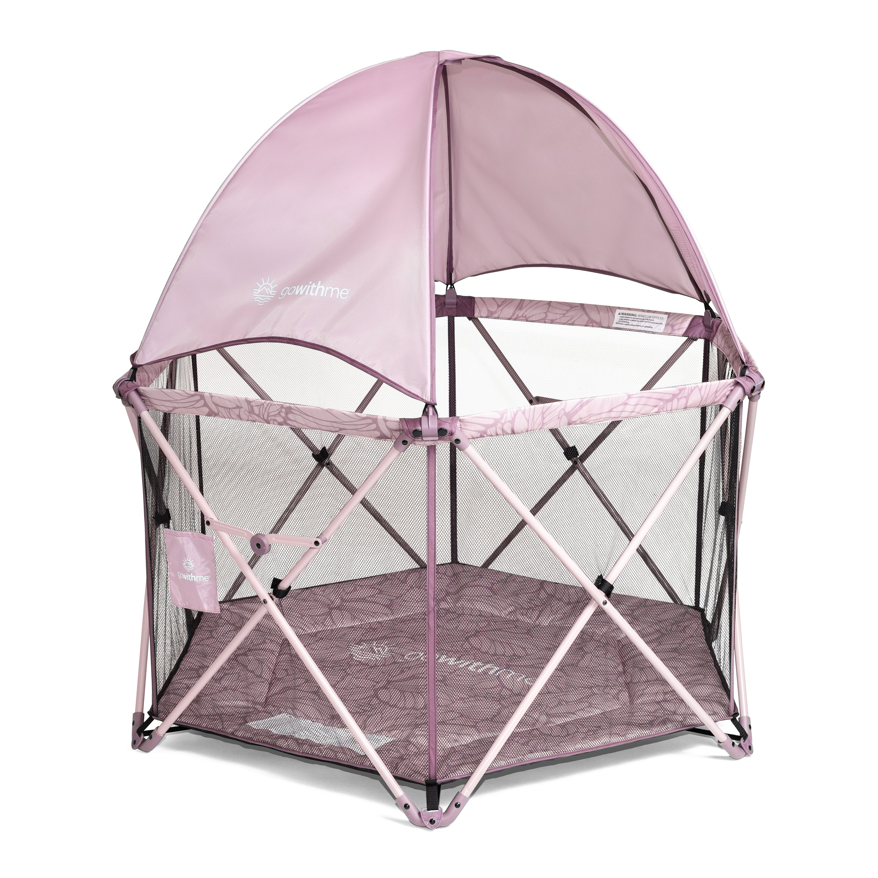 LIMITED EDITION- Go With Me® Eclipse Deluxe Portable Playard with Canopy - Canyon Rose - Baby Delight