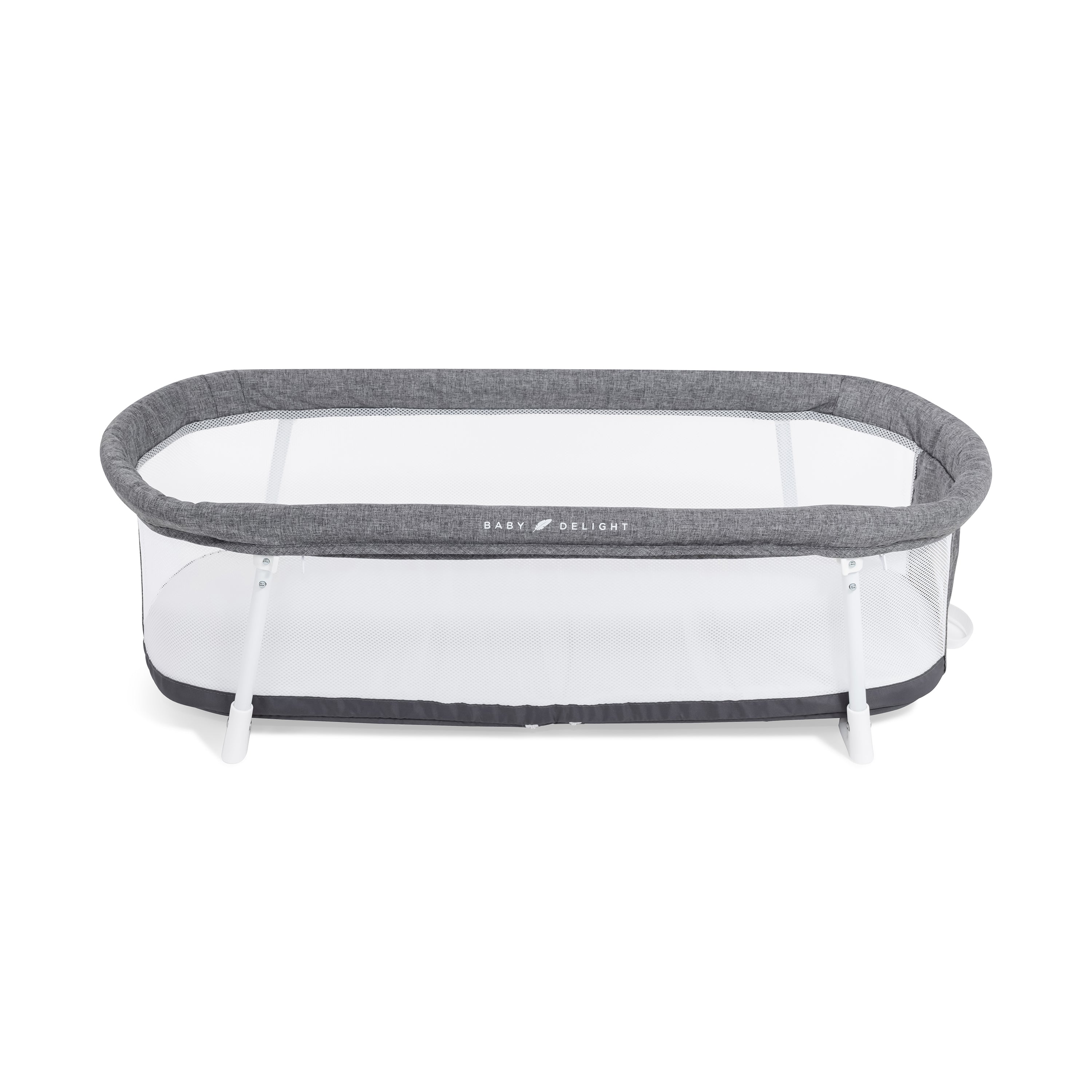 Snuggle Nest™ Portable Bassinet-Charcoal Tweed - Baby Delight