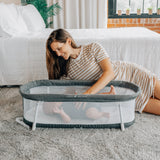 Snuggle Nest™ Portable Bassinet-Charcoal Tweed - Baby Delight
