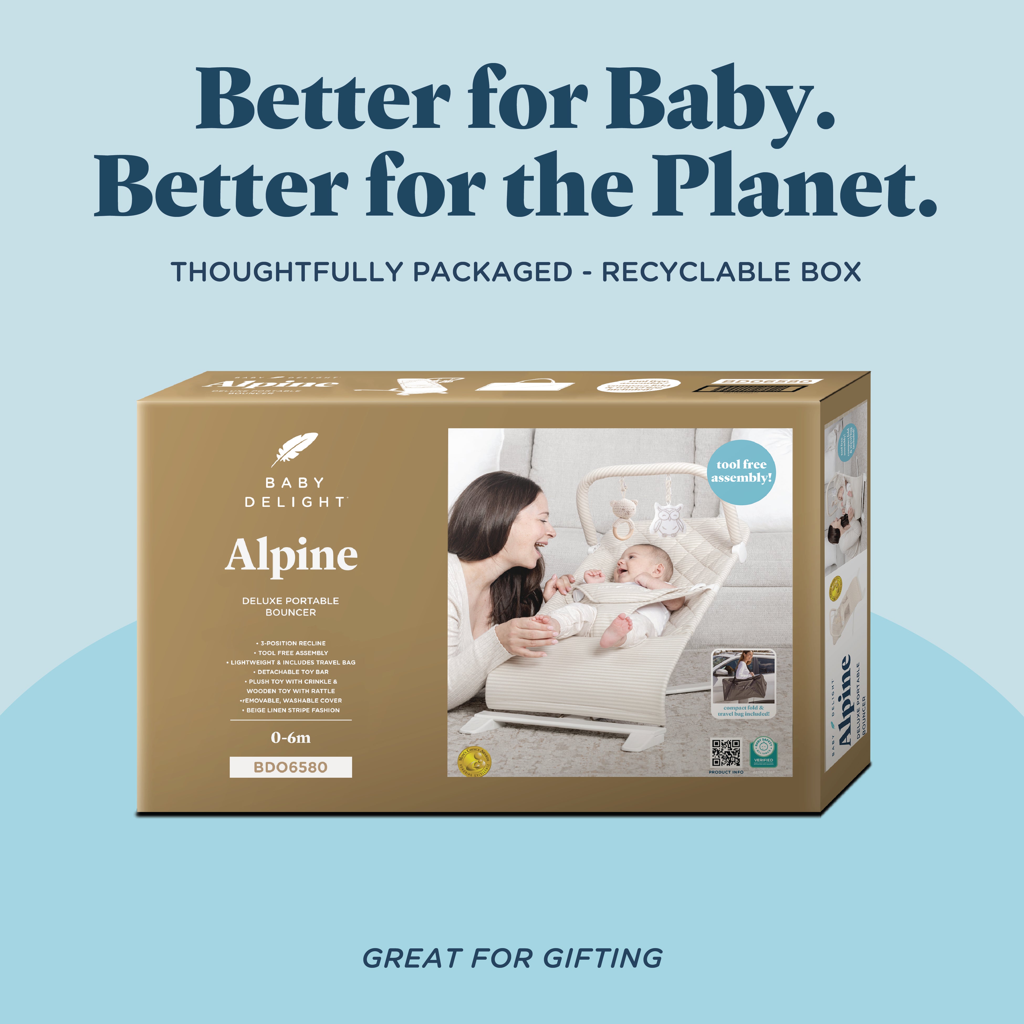 Alpine Deluxe Portable Bouncer - Baby Delight