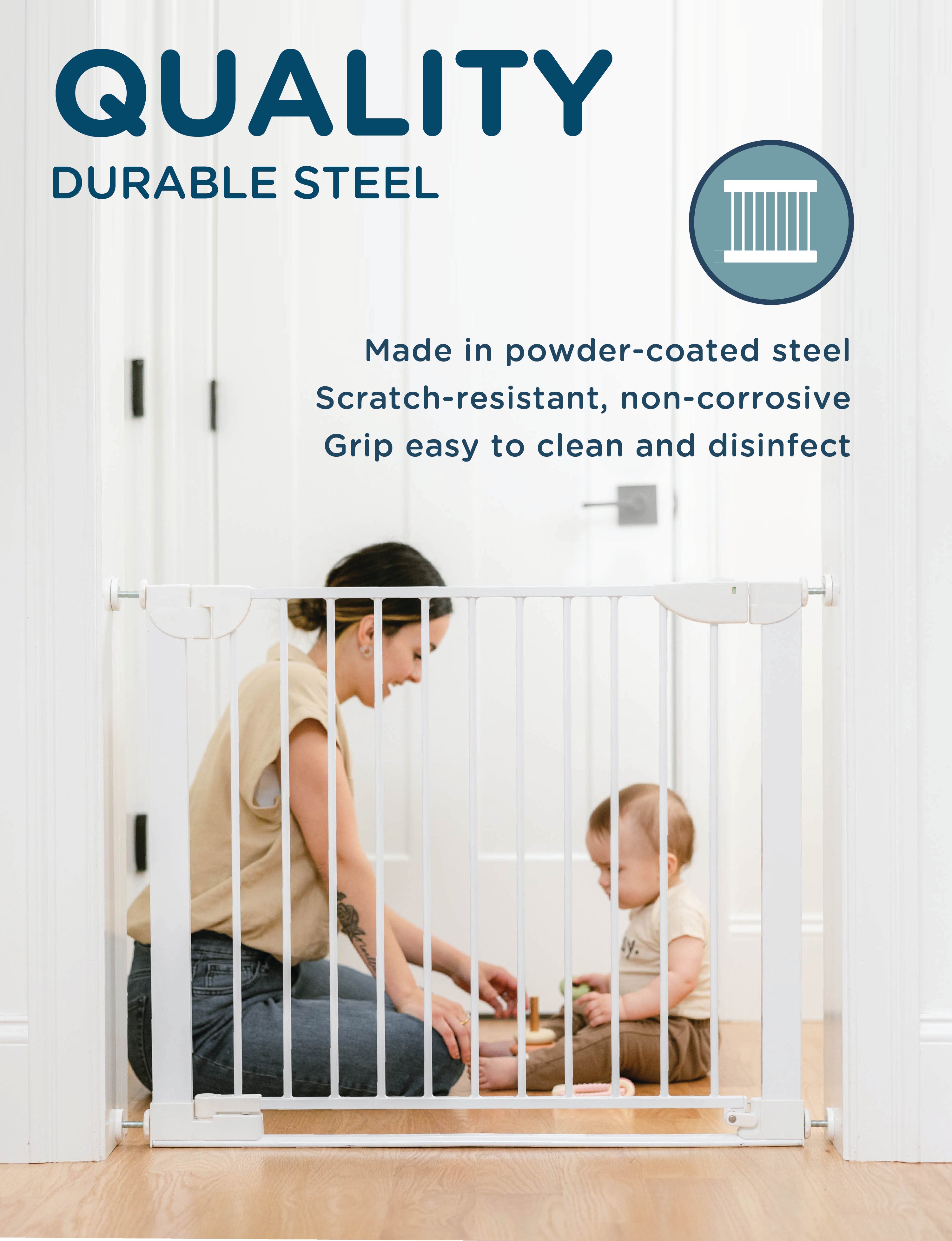 SizeWise™ Metal Pressure Mounted Gate - Baby Delight