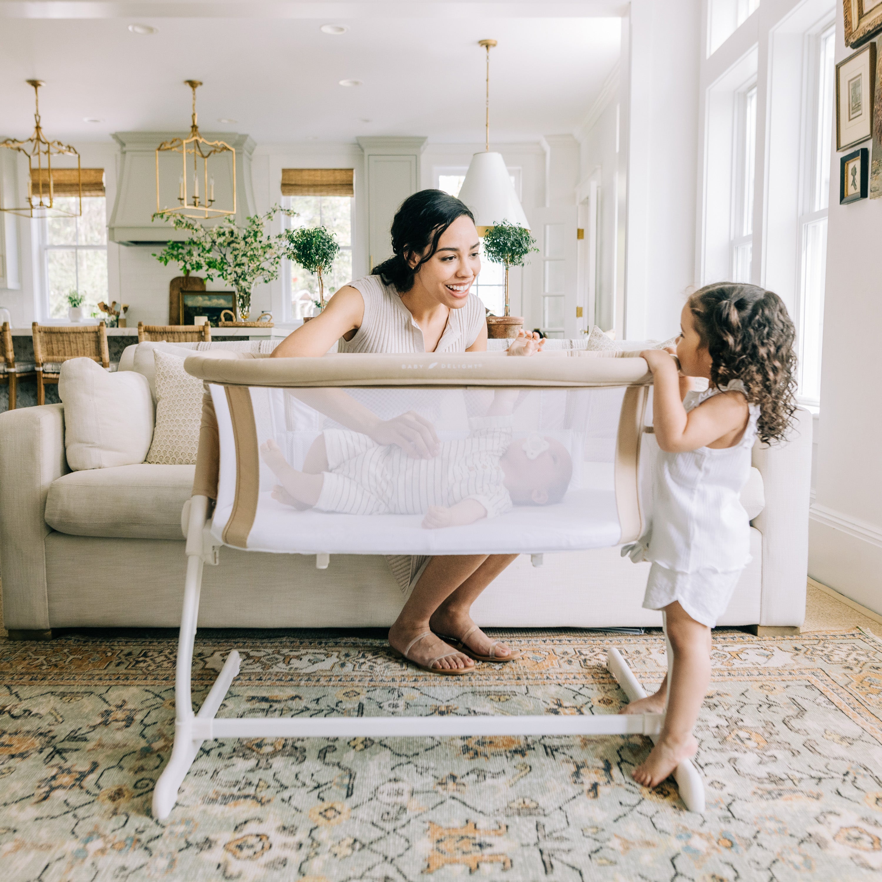 Beside Me™ Dreamer Organic Bassinet & Bedside Sleeper - Organic Oat - Baby Delight