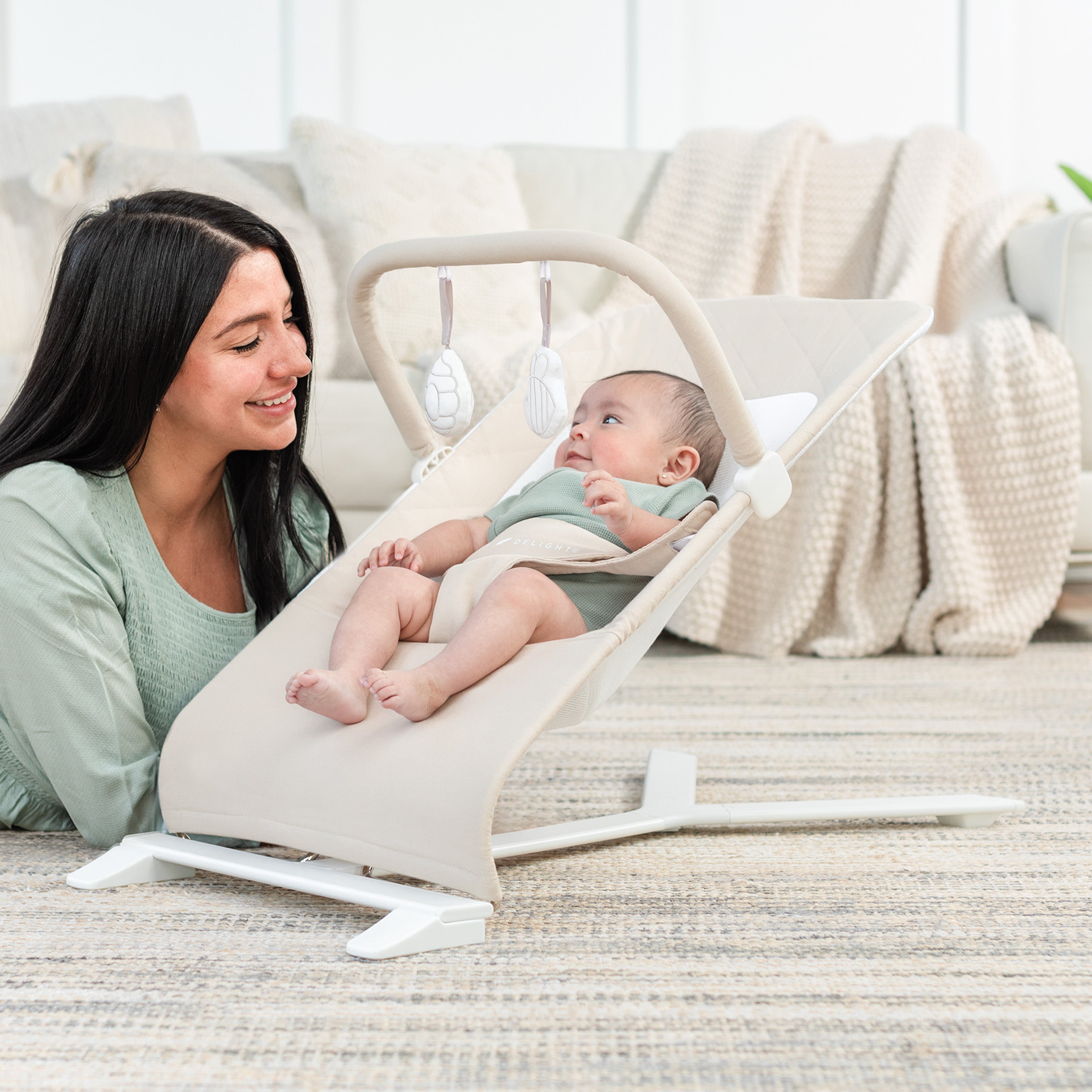 Alpine Organic Deluxe Portable Bouncer - Organic Oat