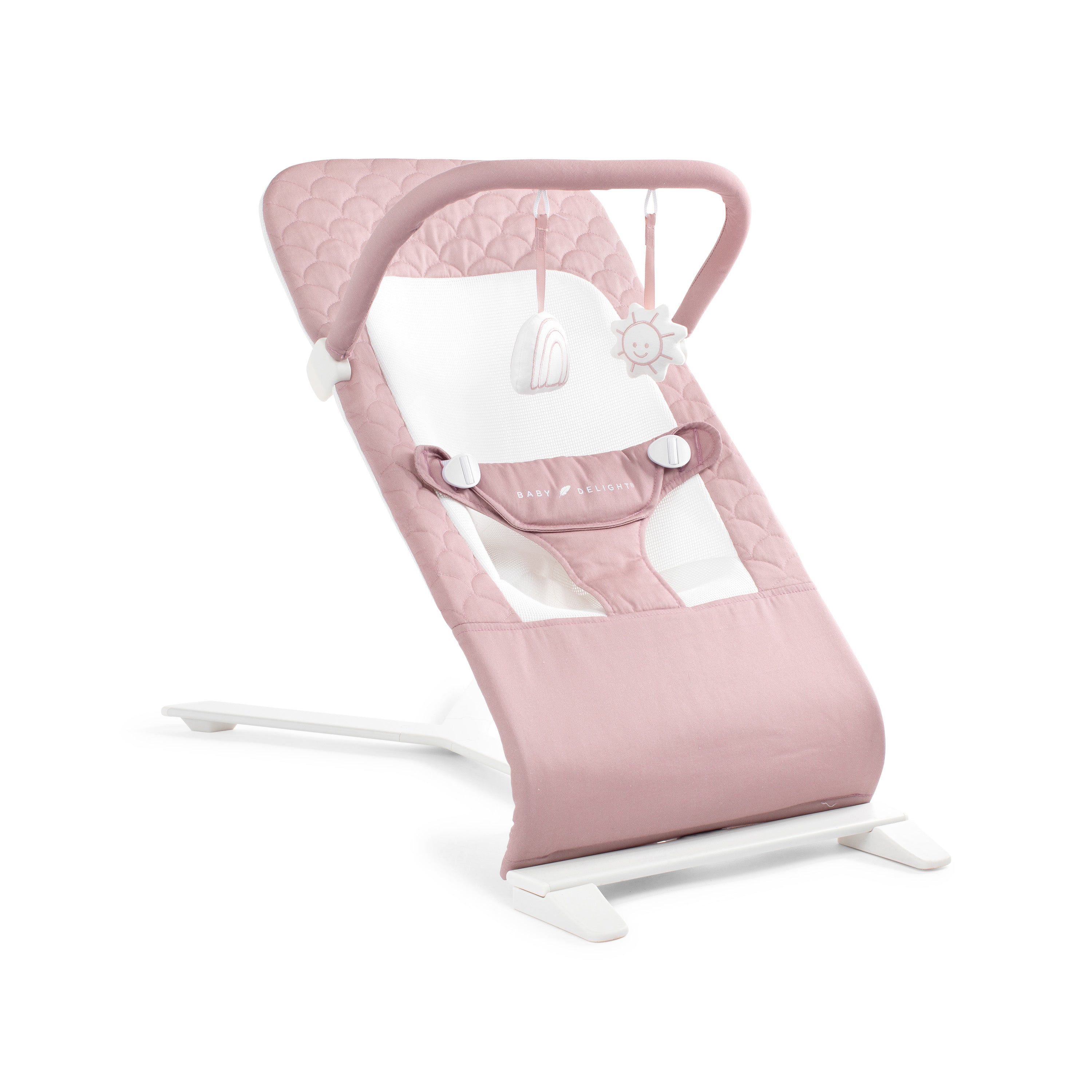 Alpine Organic Deluxe Portable Bouncer - Organic Rose - Baby Delight