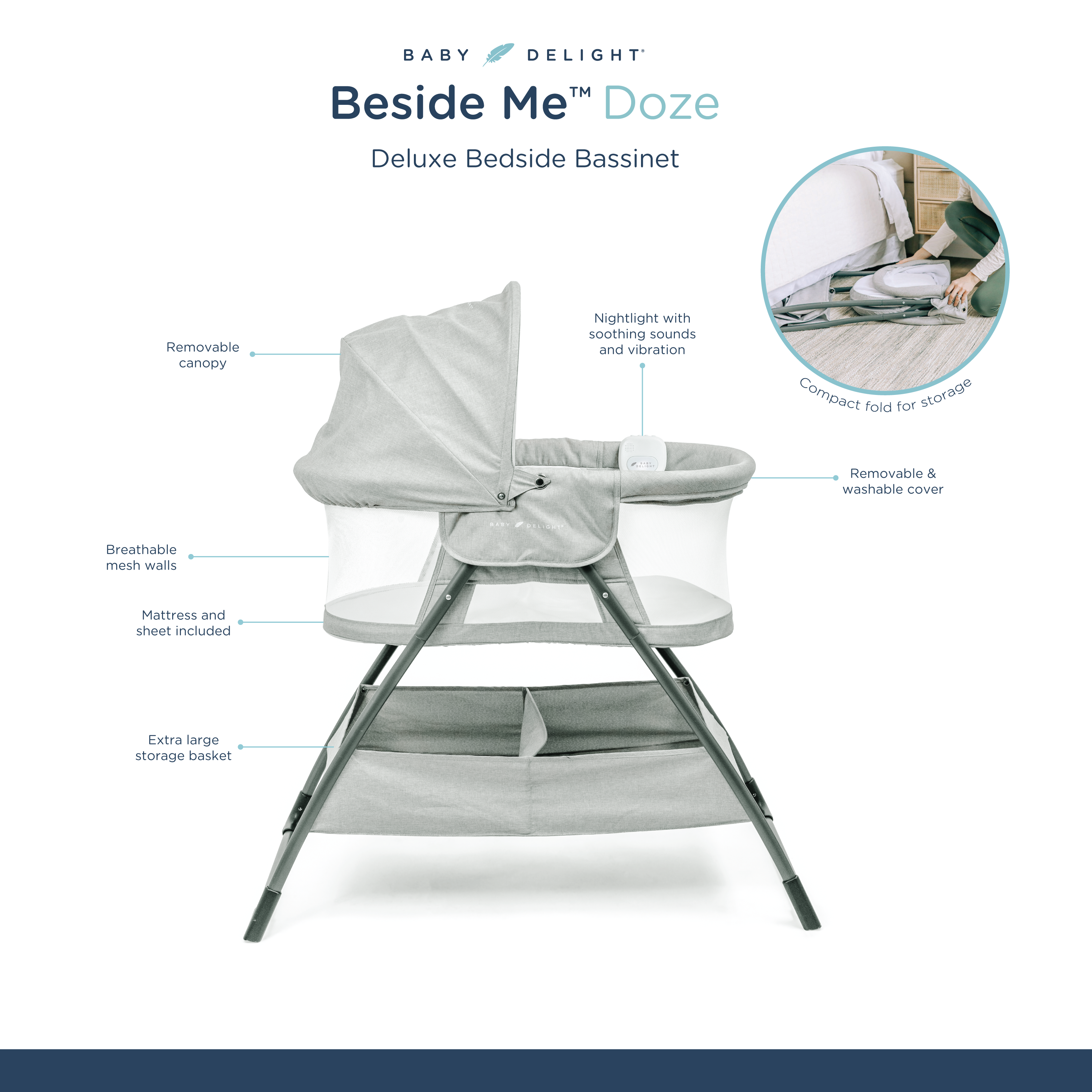 Beside Me™ Doze Deluxe Bedside Bassinet