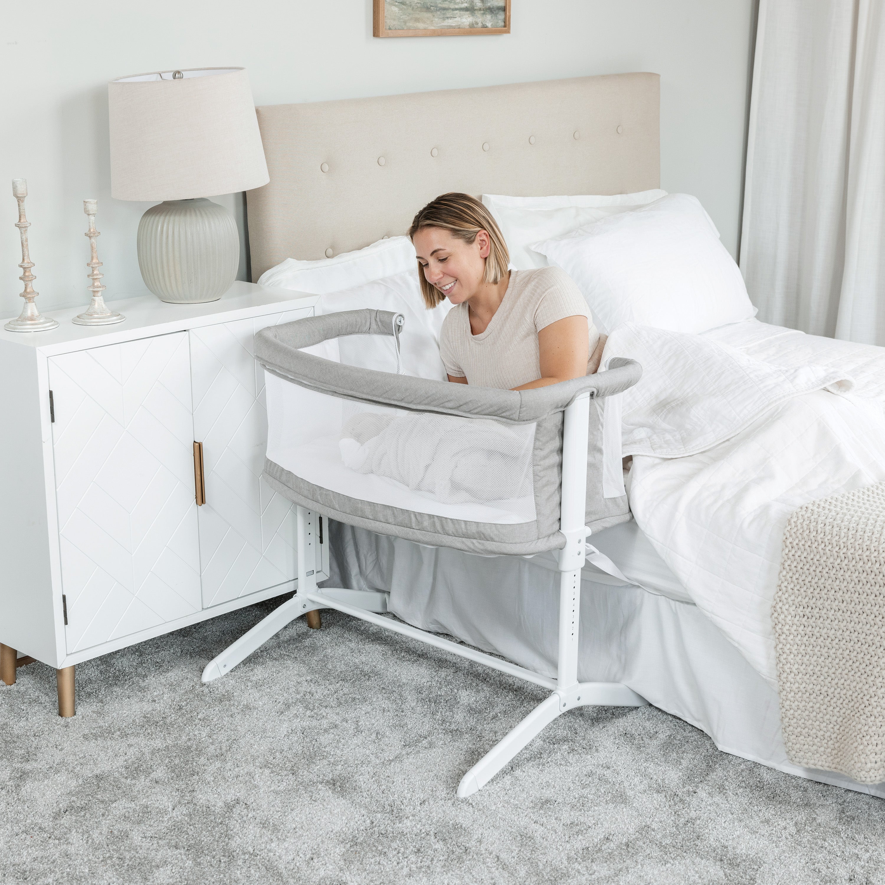 Beside Me™ Serenity Bassinet and Bedside Sleeper - Pebble Grey - Baby Delight