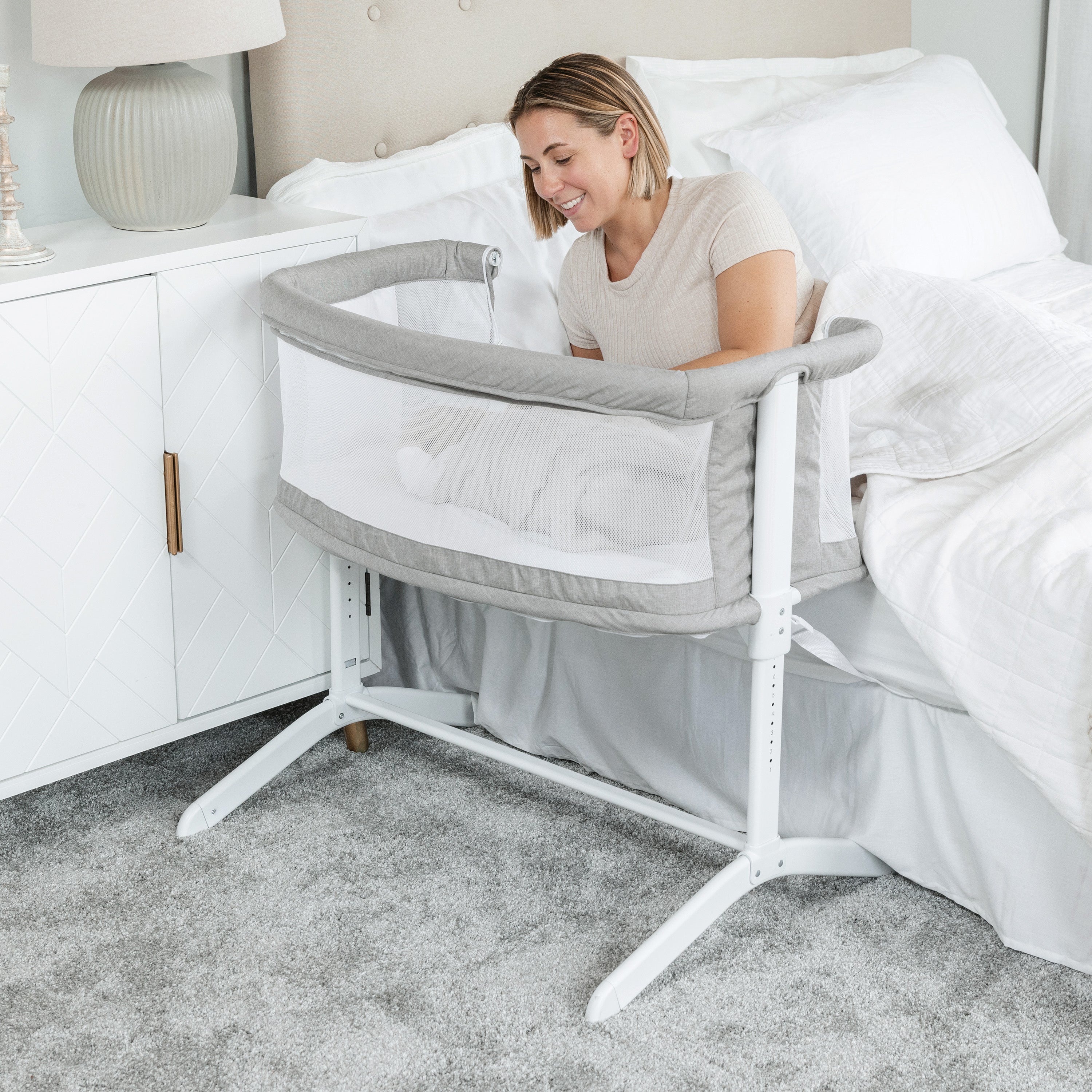 Beside Me™ Serenity Bassinet and Bedside Sleeper - Pebble Grey - Baby Delight