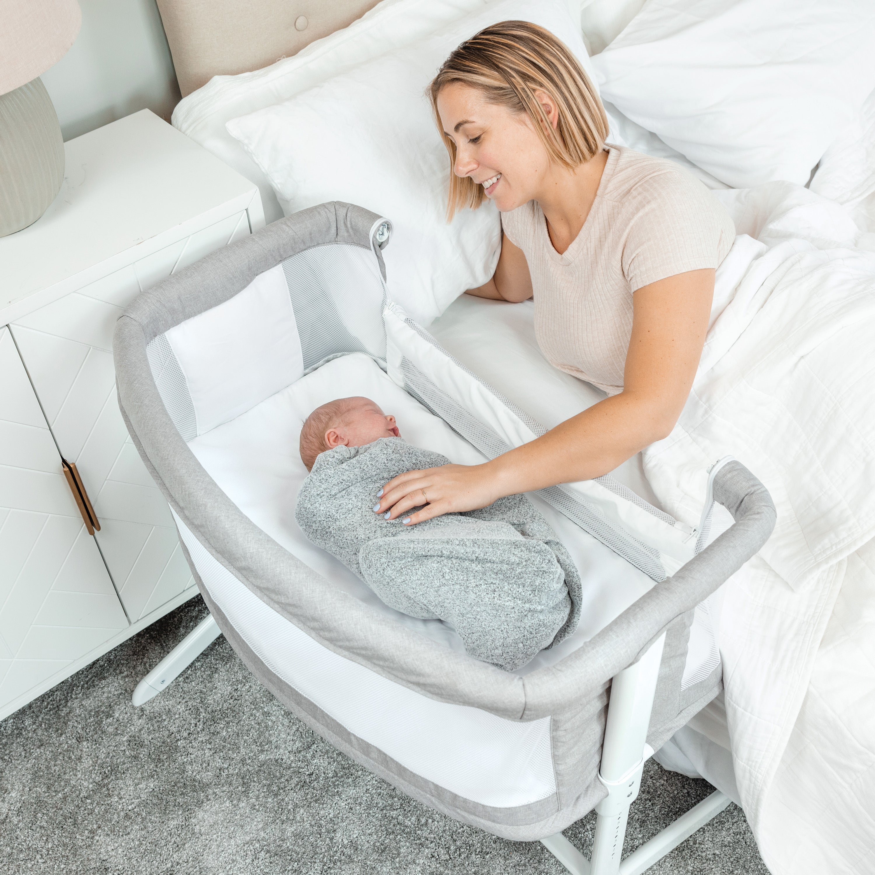 Beside Me™ Serenity Bassinet and Bedside Sleeper - Pebble Grey - Baby Delight