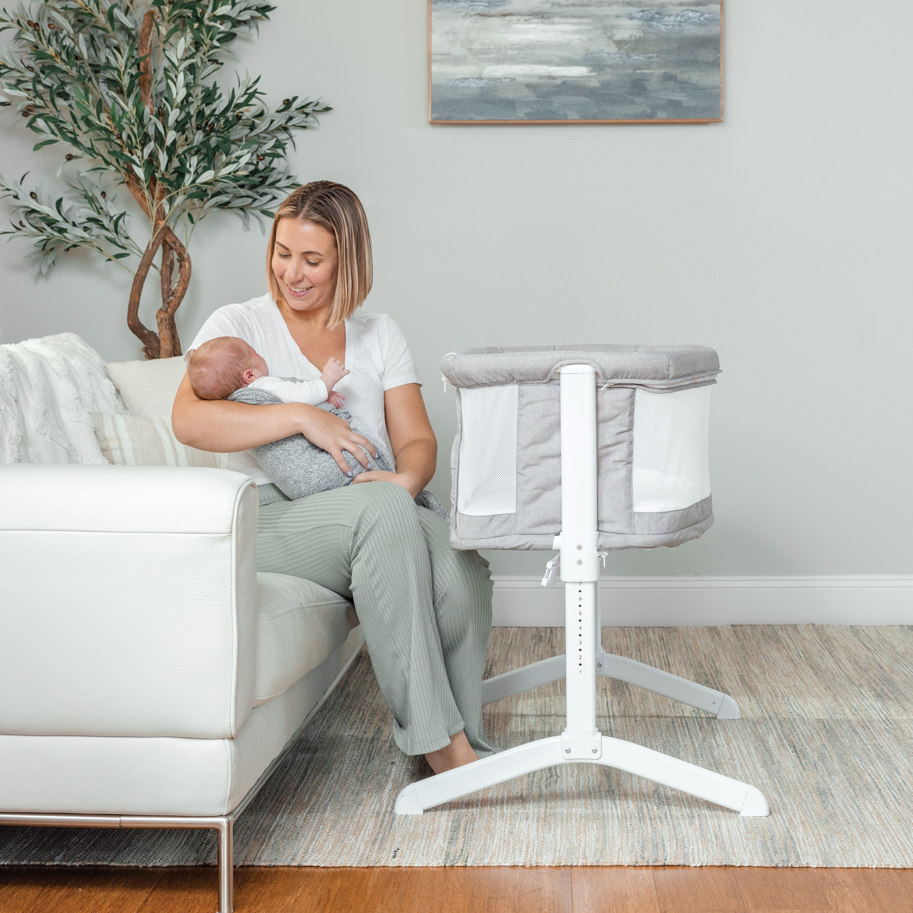 Beside Me™ Serenity Bassinet and Bedside Sleeper - Pebble Grey - Baby Delight