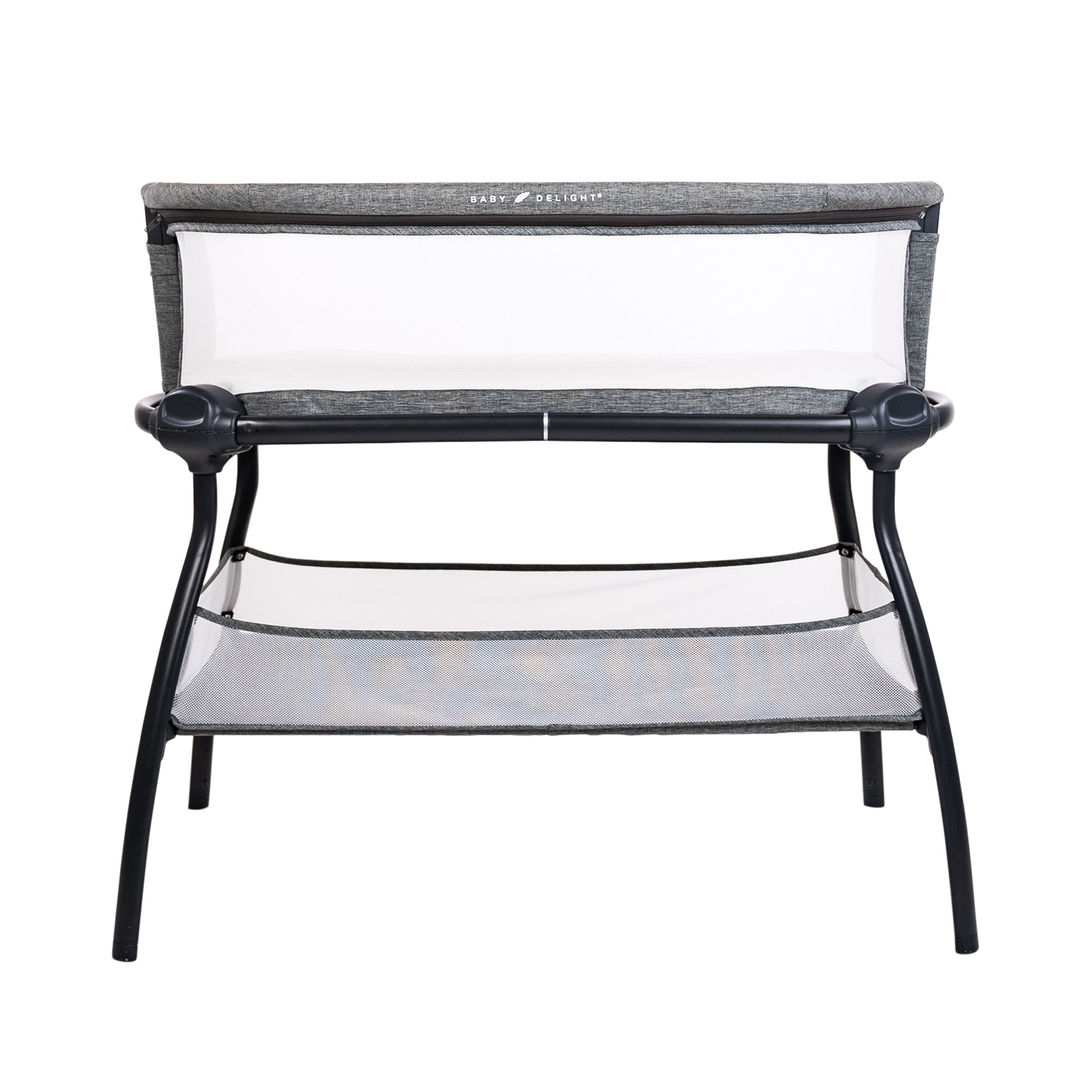 Beside Me Nova Bassinet with Stand Charcoal Tweed Baby Delight