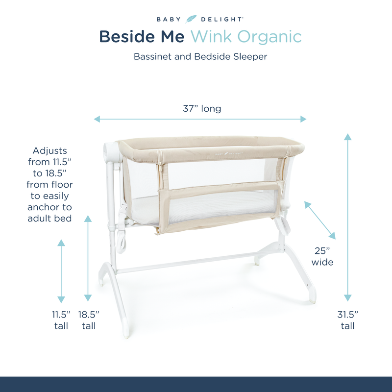 Beside Me™ Wink Organic Bassinet & Bedside Sleeper – Organic Oat - Baby Delight