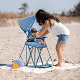 LIMITED EDITION-Go With Me® Uplift Deluxe Portable High Chair with Canopy- Blue Wave - Baby Delight