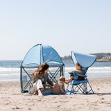 LIMITED EDITION- Go With Me® Eclipse Deluxe Portable Playard with Canopy - Blue Wave - Baby Delight