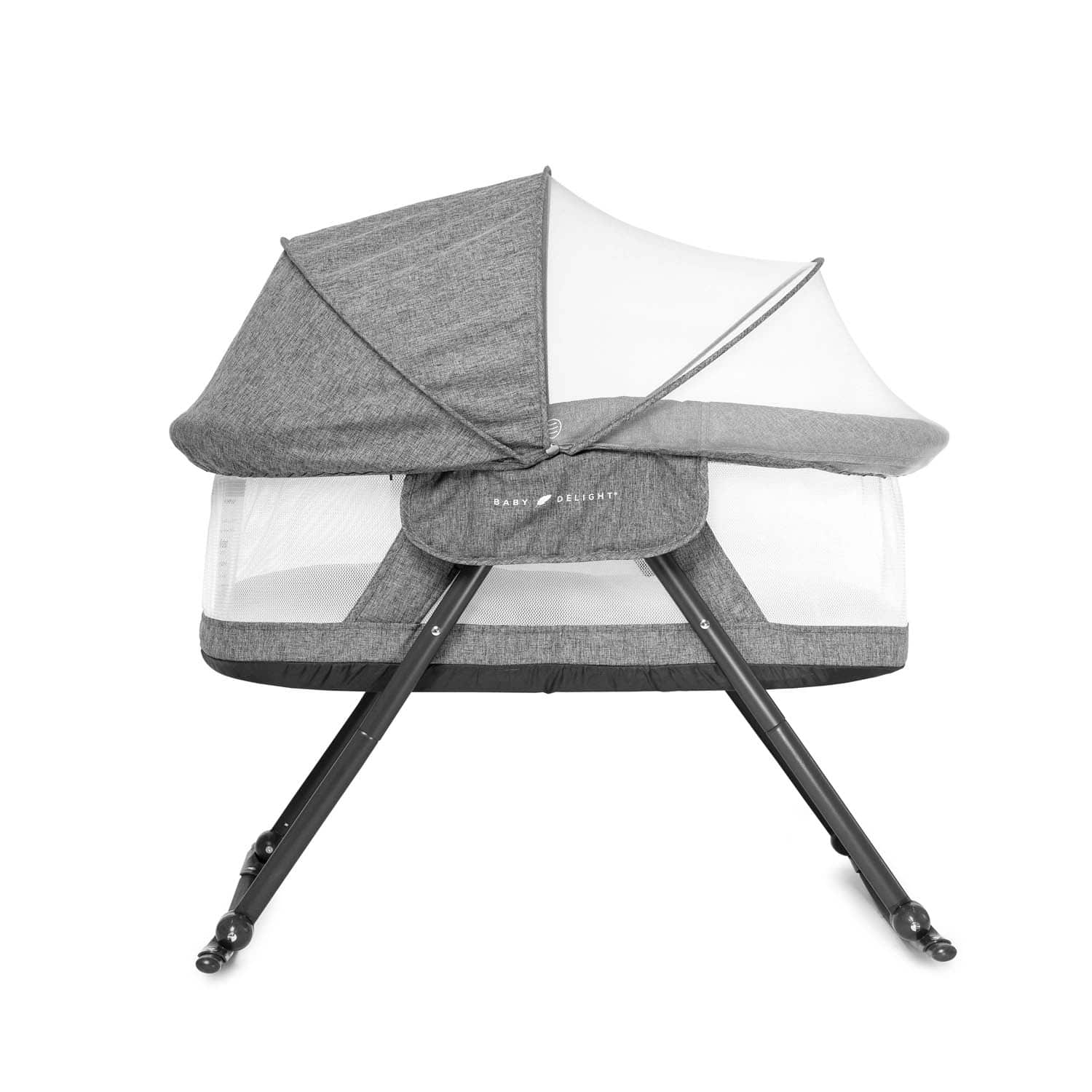 Slumber Deluxe Portable Rocking Bassinet Charcoal Tweed
