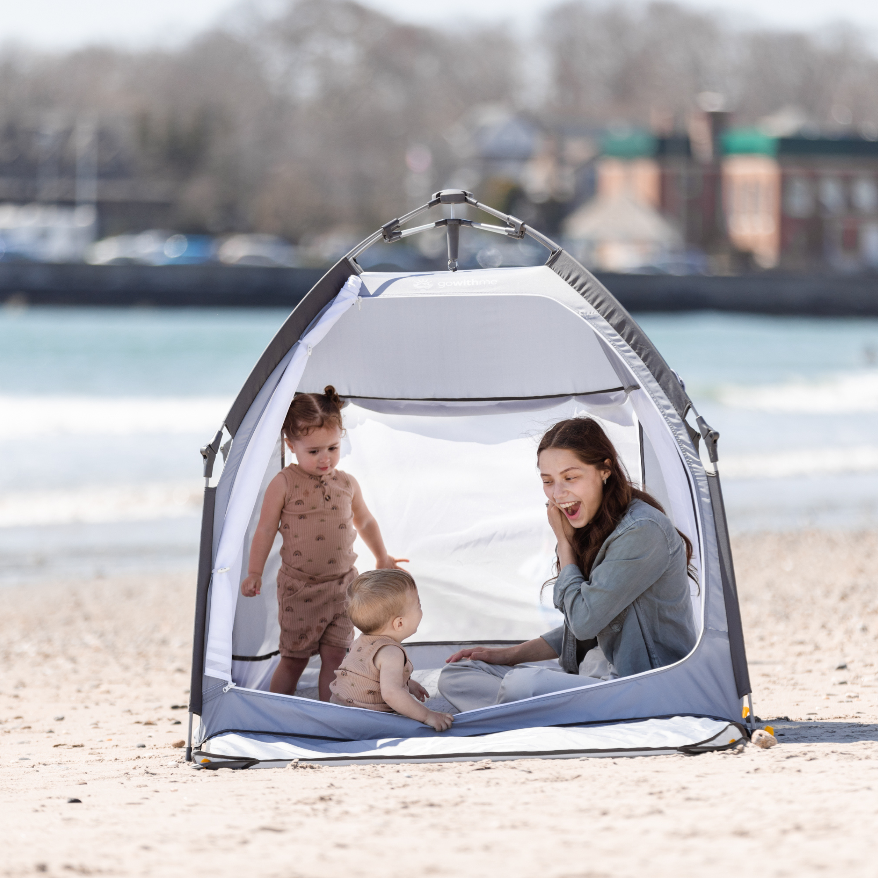 Go With Me® Villa Portable Tent/Playard-Elephant Grey - Baby Delight