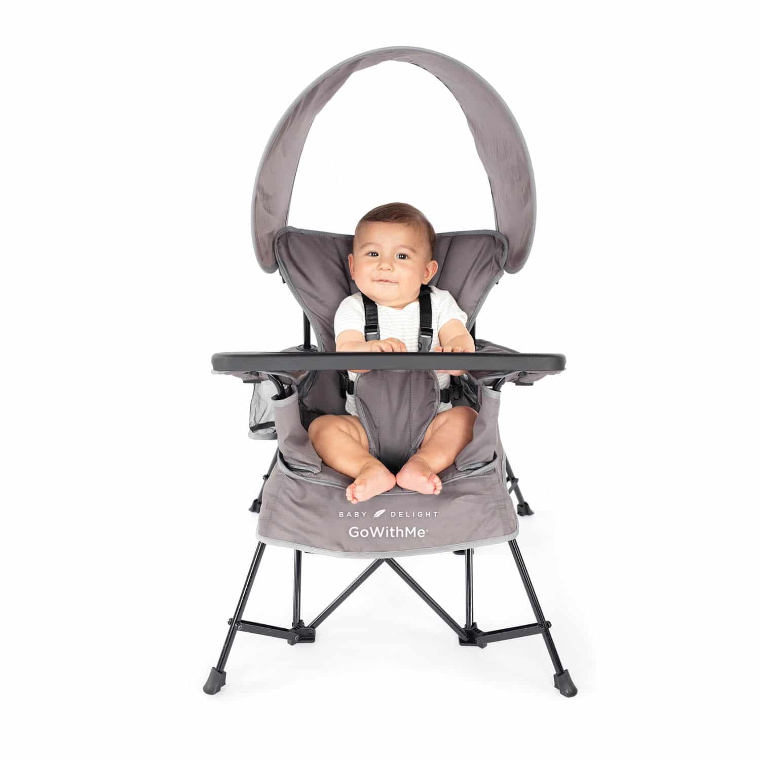 Baby Delight Go With Me - Grey Jubilee Chair and boy
