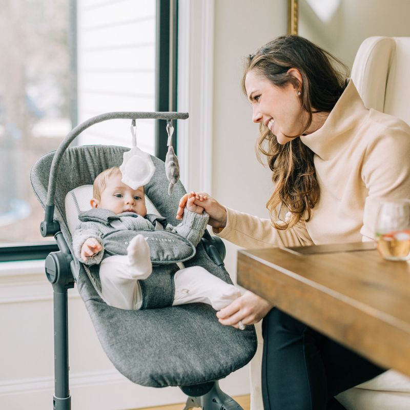 Bloom Soothing Adjustable Infant Seat-Charcoal Tweed