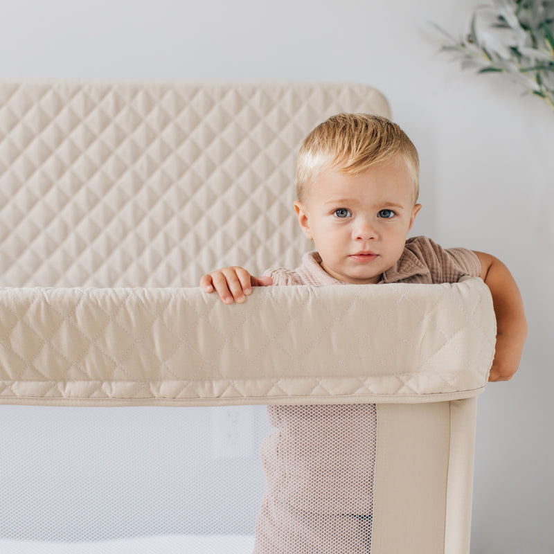 Lunaire Full Size Mesh Crib and Playard - Organic Oat - Baby Delight