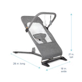 Alpine Deluxe Portable Bouncer - Charcoal Tweed - Baby Delight