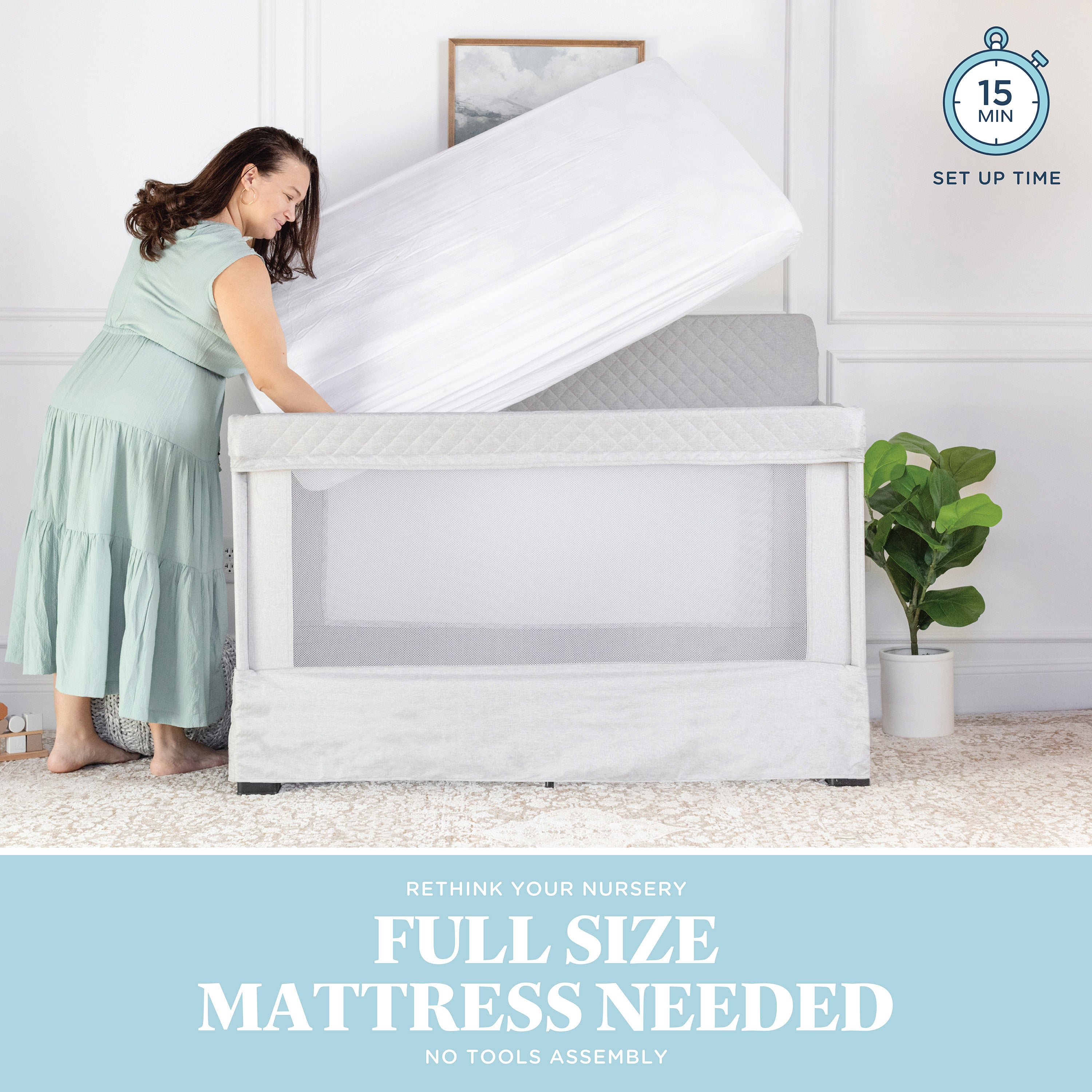 Lunaire Full Size Mesh Crib and Playard