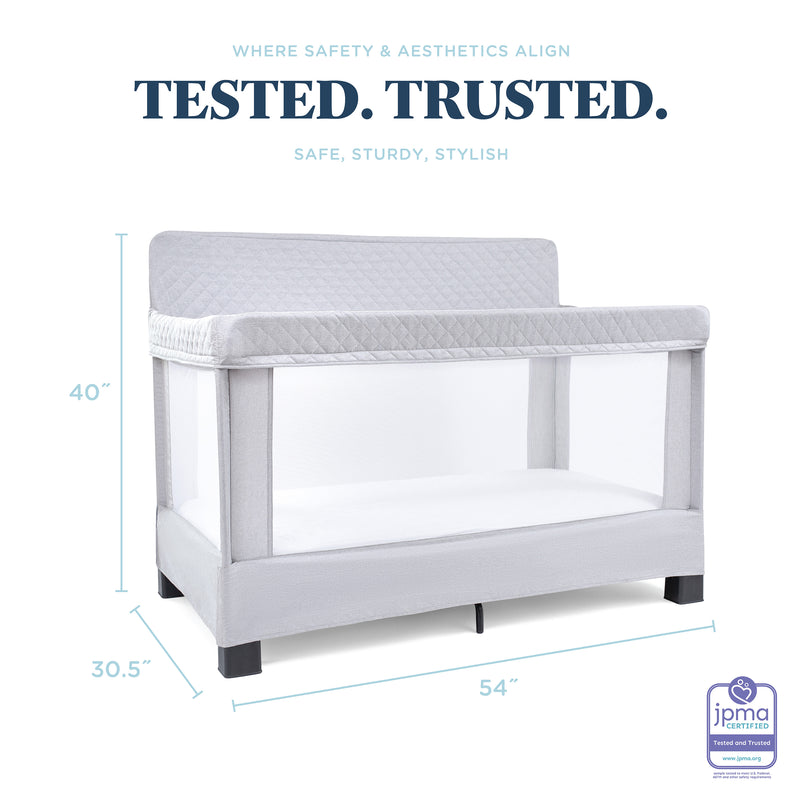Lunaire Full Size Mesh Crib and Playard - Pebble Grey