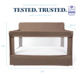 Lunaire Full Size Mesh Crib and Playard - Organic Mocha - Baby Delight