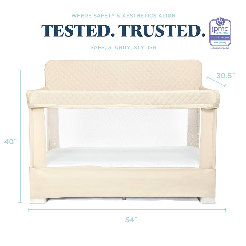 Lunaire Full Size Mesh Crib and Playard - Organic Oat - Baby Delight