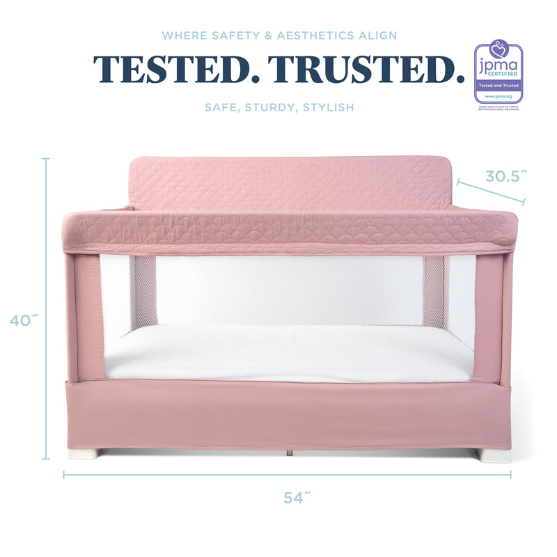 Lunaire Full Size Mesh Crib and Playard - Organic Rose