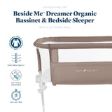 Beside Me™ Dreamer Organic Bassinet & Bedside Sleeper - Organic Mocha - Baby Delight