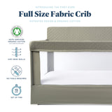 Lunaire Full Size Mesh Crib and Playard - Quilted Organic Sage