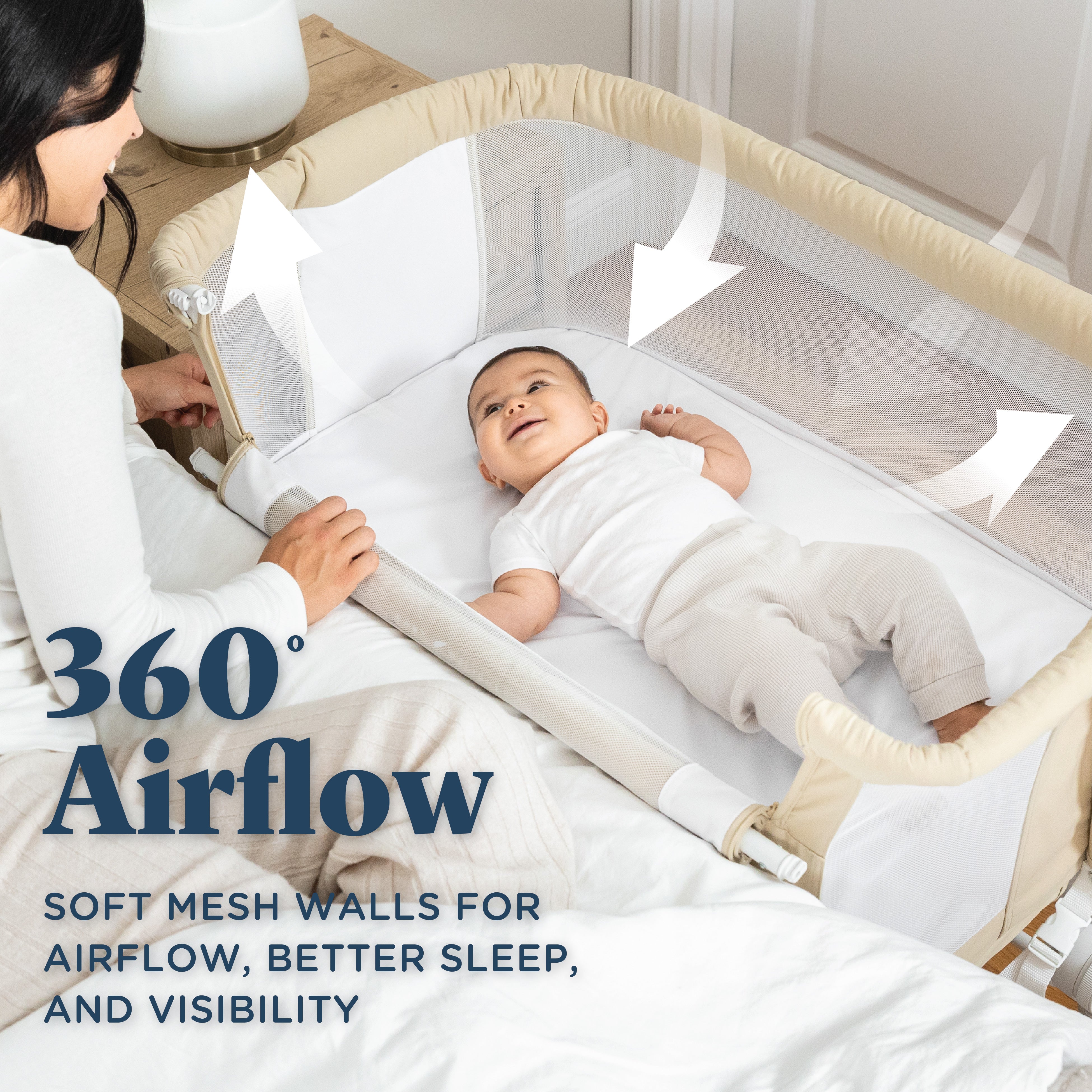 Beside Me™ Dreamer Organic Bassinet & Bedside Sleeper - Baby Delight