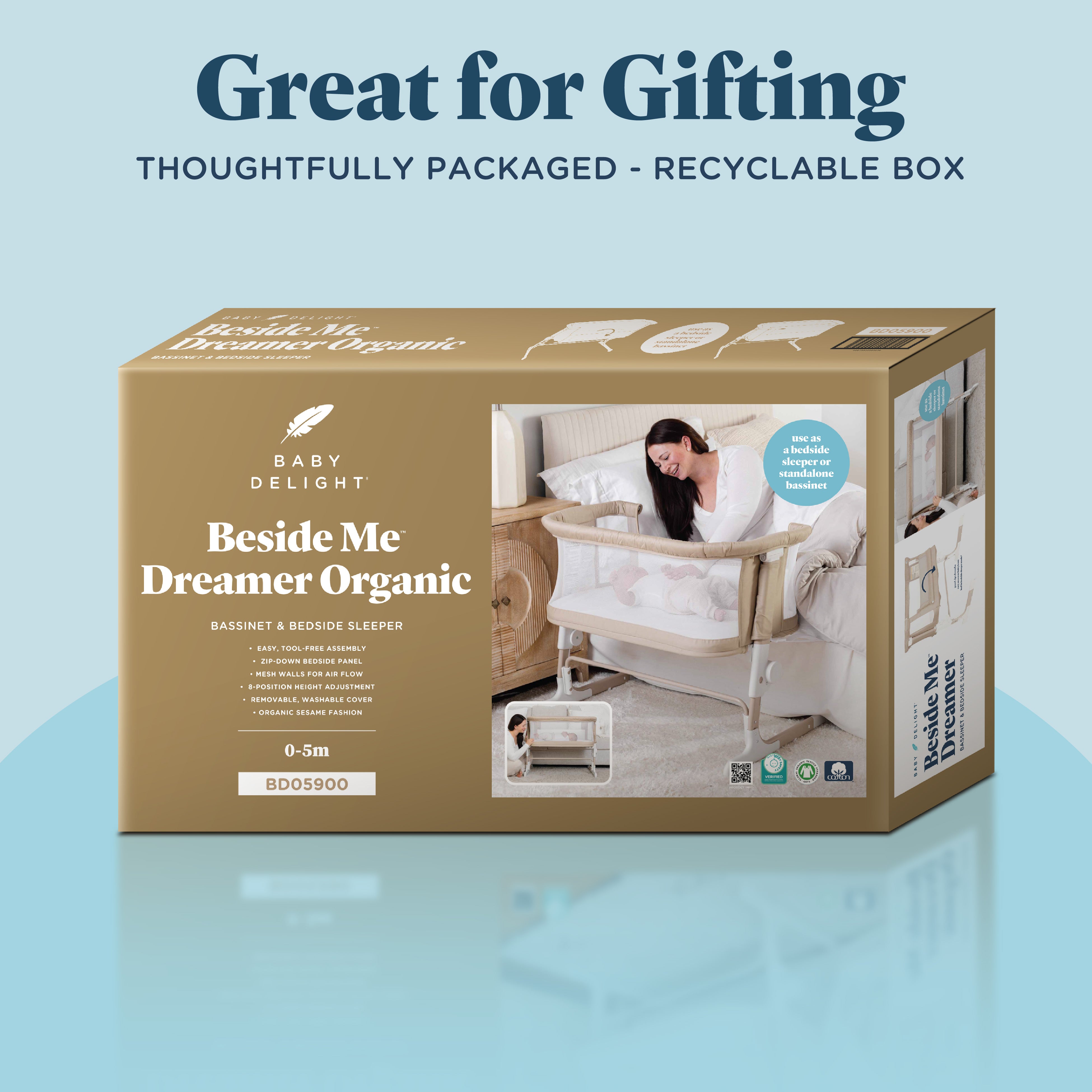 Beside Me™ Dreamer Organic Bassinet & Bedside Sleeper - Baby Delight