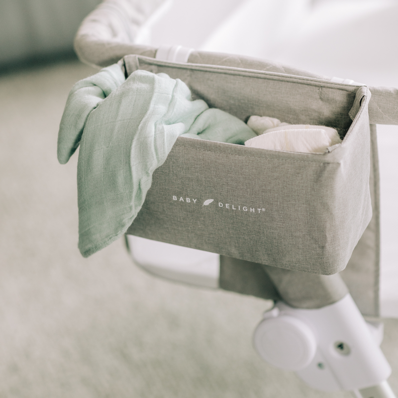 Beside Me™ Dreamer Deluxe Bassinet and Bedside Sleeper - Quilted Pebble Grey - Baby Delight