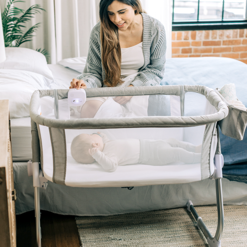 Beside Me™ Dreamer Deluxe Bassinet and Bedside Sleeper - Quilted Pebble Grey - Baby Delight