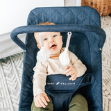 Alpine Deluxe Portable Bouncer - Quilted Indigo - Baby Delight