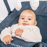 Alpine Deluxe Portable Bouncer - Quilted Indigo - Baby Delight