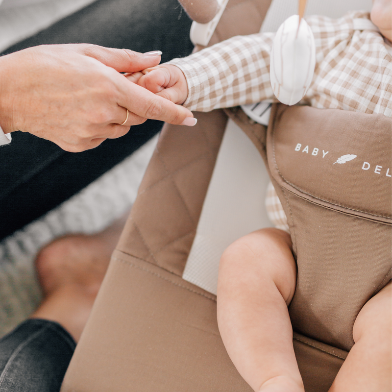 Alpine Organic Deluxe Portable Bouncer - Organic Mocha - Baby Delight