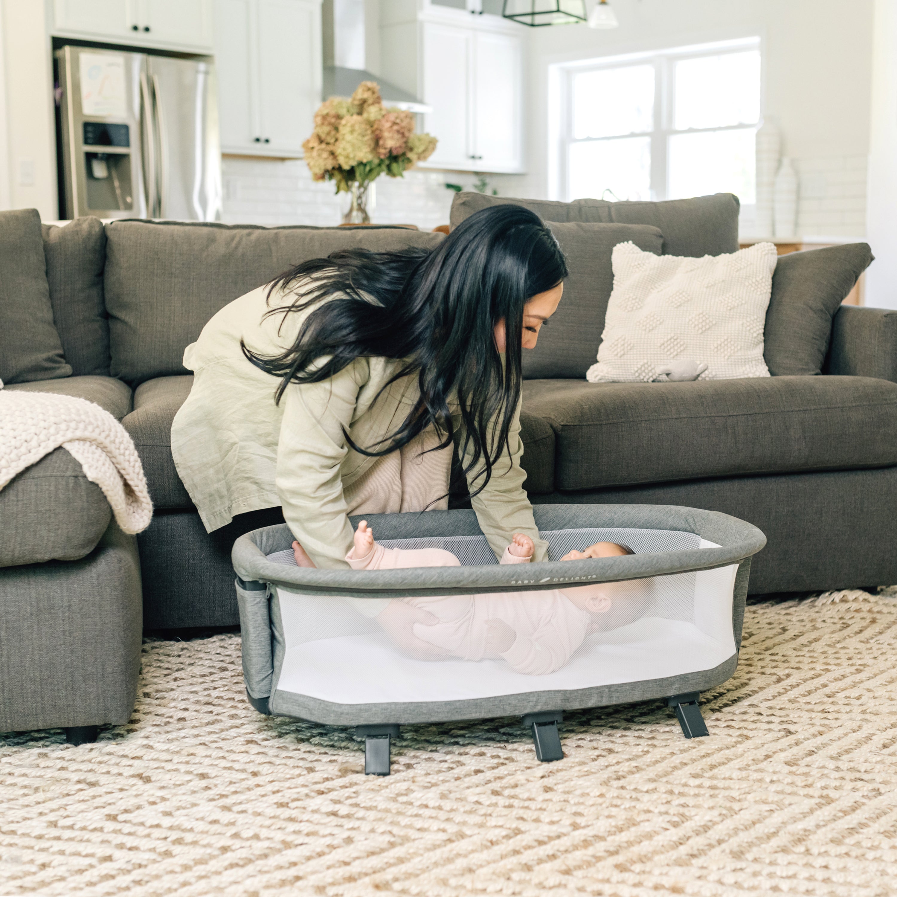 Beside Me™ Nova with StandCharcoal Tweed Baby Delight