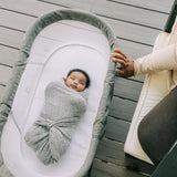 Slumber Deluxe Portable Rocking Bassinet - Charcoal Tweed - Baby Delight