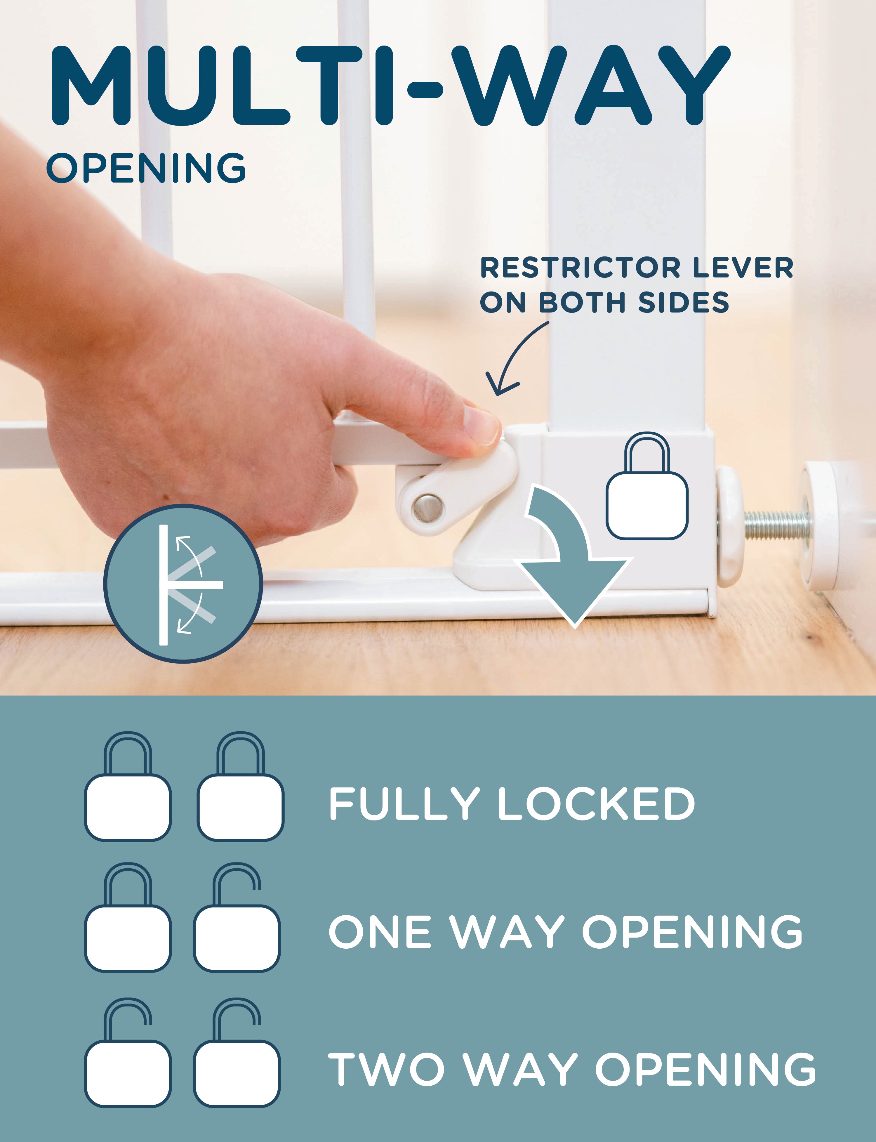 SizeWise™ Metal Pressure Mounted Gate - Baby Delight