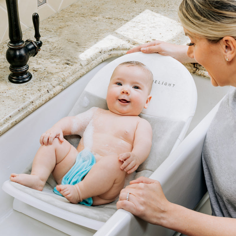 Cushy Nest Cloud Premium Infant Bather - Grey-White - Baby Delight