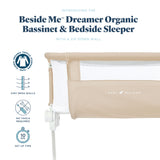 Beside Me™ Dreamer Organic Bassinet & Bedside Sleeper - Organic Oat - Baby Delight