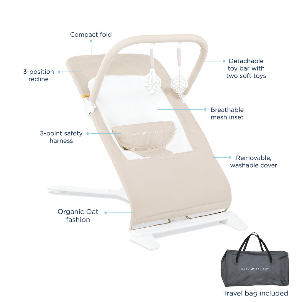 Baby Delight Alpine Deluxe Portable Bouncer, Infant, 0-6 Months