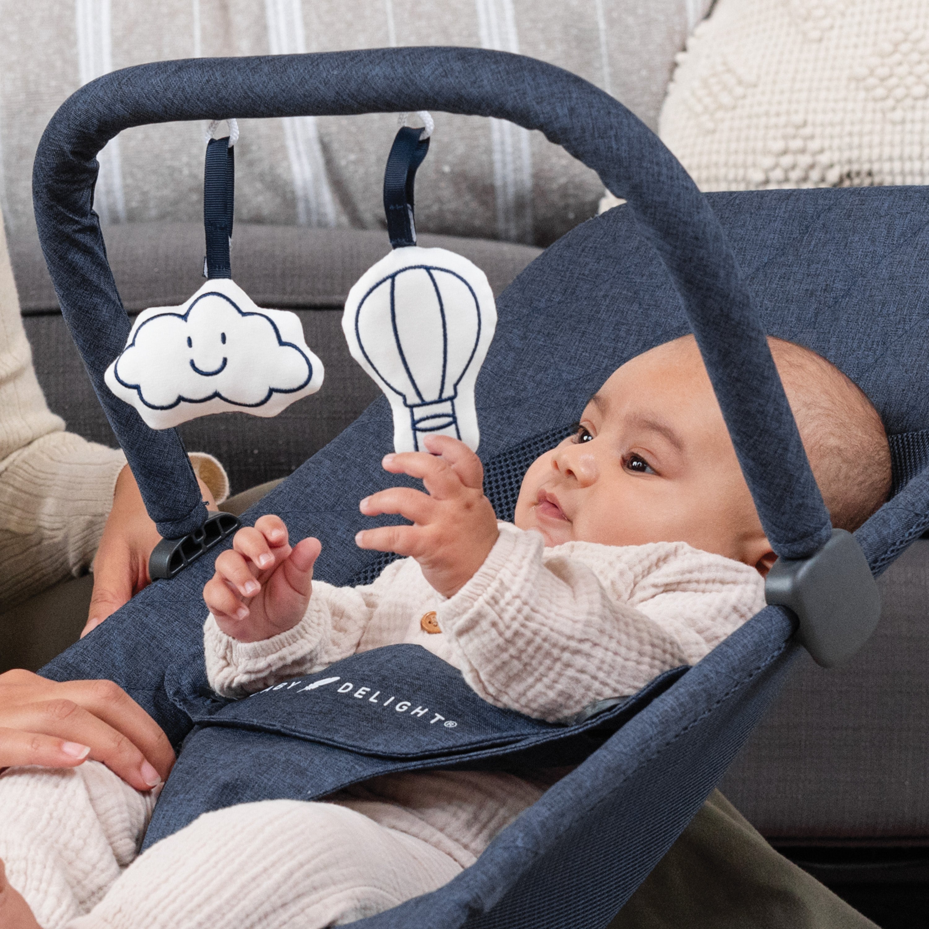 Alpine Deluxe Portable Bouncer - Quilted Indigo