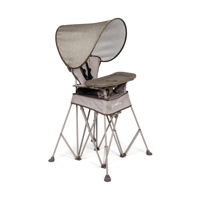 LIMITED EDITION-Go With Me® Uplift Deluxe Portable High Chair with Canopy - Sandstone - Baby Delight