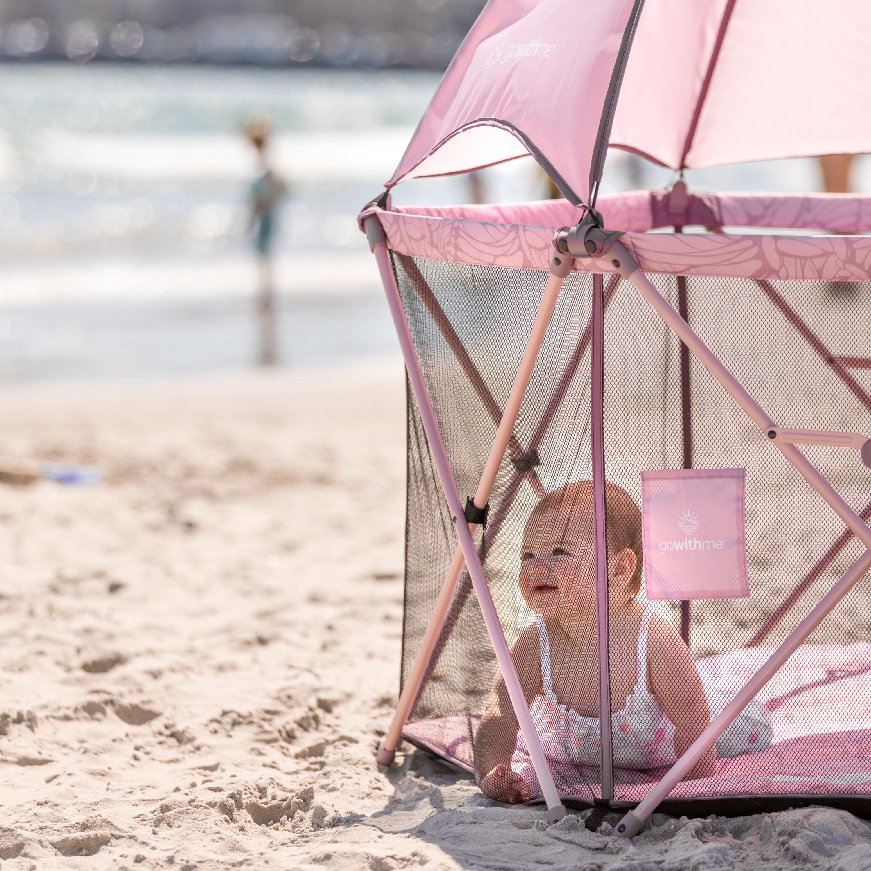 LIMITED EDITION- Go With Me® Eclipse Deluxe Portable Playard with Canopy - Canyon Rose - Baby Delight