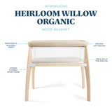 Heirloom Willow Wooden Bassinet - Organic Oat - Baby Delight