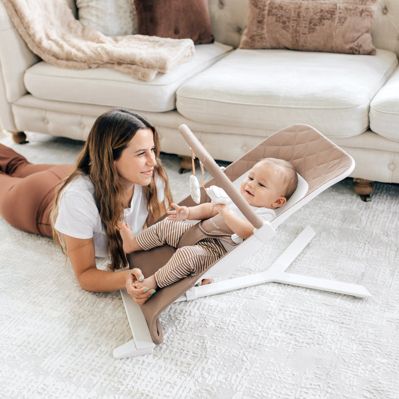 Alpine Organic Deluxe Portable Bouncer - Organic Mocha - Baby Delight